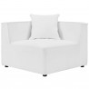 Modway Saybrook Outdoor Patio Upholstered 6-Piece Sectional Sofa - White - Corner Chair in Front Angle