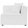 Modway Saybrook Outdoor Patio Upholstered 6-Piece Sectional Sofa - White - Corner Chair in Side Angle