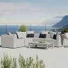 Modway Saybrook Outdoor Patio Upholstered 5-Piece Sectional Sofa - Gray - Lifestyle - Modway Saybrook Outdoor Patio Upholstered 5-Piece Sectional Sofa - Gray - Lifestyle