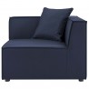 Modway Saybrook Outdoor Patio Upholstered 5-Piece Sectional Sofa - Navy - Corner Chair in Side Angle
