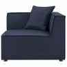 Modway Saybrook Outdoor Patio Upholstered 5-Piece Sectional Sofa - Navy - Corner Chair in Side Angle - Modway Saybrook Outdoor Patio Upholstered 5-Piece Sectional Sofa - Navy - Corner Chair in Side Angle