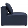 Modway Saybrook Outdoor Patio Upholstered 5-Piece Sectional Sofa - Navy - Armless Chair in Side Angle