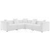 Modway Saybrook Outdoor Patio Upholstered 5-Piece Sectional Sofa - White - Set in Front Angle