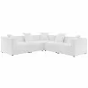 Modway Saybrook Outdoor Patio Upholstered 5-Piece Sectional Sofa - White - Set in Front Angle - Modway Saybrook Outdoor Patio Upholstered 5-Piece Sectional Sofa - White - Set in Front Angle