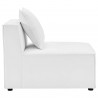 Modway Saybrook Outdoor Patio Upholstered 5-Piece Sectional Sofa - White - Armless Chair in Side Angle
