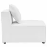 Modway Saybrook Outdoor Patio Upholstered 5-Piece Sectional Sofa - White - Armless Chair in Side Angle - Modway Saybrook Outdoor Patio Upholstered 5-Piece Sectional Sofa - White - Armless Chair in Side Angle