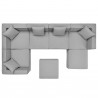 Modway Saybrook Outdoor Patio Upholstered 7-Piece Sectional Sofa - Gray - Set in Top Angle