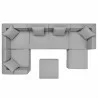 Modway Saybrook Outdoor Patio Upholstered 7-Piece Sectional Sofa - Gray - Set in Top Angle - Modway Saybrook Outdoor Patio Upholstered 7-Piece Sectional Sofa - Gray - Set in Top Angle