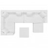 Modway Saybrook Outdoor Patio Upholstered 7-Piece Sectional Sofa - White - Set in Top Angle
