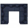 Modway Saybrook Outdoor Patio Upholstered 8-Piece Sectional Sofa - Navy - Set in Top Angle