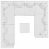 Modway Saybrook Outdoor Patio Upholstered 10-Piece Sectional Sofa - White - Set in Top Angle - Modway Saybrook Outdoor Patio Upholstered 10-Piece Sectional Sofa - White - Set in Top Angle