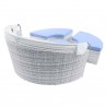 Modway Scottsdale Canopy Outdoor Patio Daybed in Light Gray Light Blue - Back Side Angle