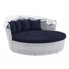 Modway Scottsdale Canopy Outdoor Patio Daybed in Light Gray Navy - Front Side Angle
