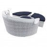 Modway Scottsdale Canopy Outdoor Patio Daybed in Light Gray Navy - Back Side Angle