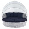 Modway Scottsdale Canopy Outdoor Patio Daybed in Light Gray Navy - Retractable in Front Angle
