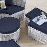 Modway Scottsdale Canopy Outdoor Patio Daybed in Light Gray Navy - Lifestyle