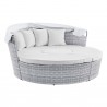 Modway Scottsdale Canopy Outdoor Patio Daybed in Light Gray White - Front Side Angle