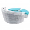 Modway Scottsdale Canopy Sunbrella® Outdoor Patio Daybed in Light Gray Aruba - Back Side Angle