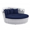 Modway Scottsdale Canopy Sunbrella® Outdoor Patio Daybed in Light Gray Navy -  Front Side Angle