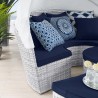 Modway Scottsdale Canopy Sunbrella® Outdoor Patio Daybed in Light Gray Navy - Lifestyle
