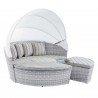 Modway Scottsdale Canopy Sunbrella® Outdoor Patio Daybed in Light Gray Pebble - Retractable in Front Side Angle