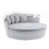 Modway Scottsdale Canopy Sunbrella® Outdoor Patio Daybed in Light Gray Pebble - Front Side Angle