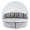 Modway Scottsdale Canopy Sunbrella® Outdoor Patio Daybed in Light Gray Pebble - Retractable in Front Angle