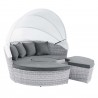 Modway Scottsdale Canopy Sunbrella® Outdoor Patio Daybed in Light Gray Gray - Retractable in Front Side Angle