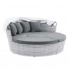 Modway Scottsdale Canopy Sunbrella® Outdoor Patio Daybed in Light Gray Gray - Front Side Angle