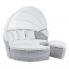 Modway Scottsdale Canopy Sunbrella® Outdoor Patio Daybed - Light Gray White - Retractable in Front Side Angle