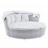 Modway Scottsdale Canopy Sunbrella® Outdoor Patio Daybed - Light Gray White - Front Side Angle