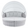 Modway Scottsdale Canopy Sunbrella® Outdoor Patio Daybed - Light Gray White - Retractable in Front Angle