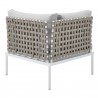 Modway Harmony Sunbrella® Basket Weave Outdoor Patio Aluminum Corner Chair in Tan Gray - Back Angle