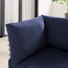 Modway Harmony Sunbrella® Basket Weave Outdoor Patio Aluminum Corner Chair in Tan Navy - Lifestyle