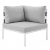 Modway Harmony Sunbrella® Outdoor Patio Aluminum Corner Chair in Gray Gray - Front Angle