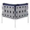 Modway Harmony Sunbrella® Outdoor Patio Aluminum Corner Chair in Gray Navy - Back Angle