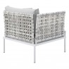 Modway Harmony Sunbrella® Basket Weave Outdoor Patio Aluminum Armchair in Taupe Gray - Back Angle