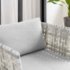 Modway Harmony Sunbrella® Basket Weave Outdoor Patio Aluminum Armchair in Taupe Gray - Lifestyle
