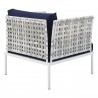 Modway Harmony Sunbrella® Basket Weave Outdoor Patio Aluminum Armchair in Taupe Navy - Back Angle
