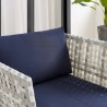 Modway Harmony Sunbrella® Basket Weave Outdoor Patio Aluminum Armchair in Taupe Navy - Lifestyle