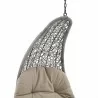 Modway Landscape Hanging Chaise Lounge Outdoor Patio Swing Chair in Light Gray Beige - Closeup Top Angle - Modway Landscape Hanging Chaise Lounge Outdoor Patio Swing Chair in Light Gray Beige - Closeup Top Angle