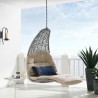 Modway Landscape Hanging Chaise Lounge Outdoor Patio Swing Chair in Light Gray Beige - Lifestyle