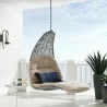 Modway Landscape Hanging Chaise Lounge Outdoor Patio Swing Chair in Light Gray Beige - Lifestyle - Modway Landscape Hanging Chaise Lounge Outdoor Patio Swing Chair in Light Gray Beige - Lifestyle