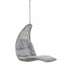 Modway Landscape Hanging Chaise Lounge Outdoor Patio Swing Chair in Light Gray Gray - Front Side Angle