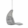 Modway Landscape Hanging Chaise Lounge Outdoor Patio Swing Chair in Light Gray Gray - Front Side Angle - Modway Landscape Hanging Chaise Lounge Outdoor Patio Swing Chair in Light Gray Gray - Front Side Angle