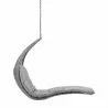 Modway Landscape Hanging Chaise Lounge Outdoor Patio Swing Chair in Light Gray Gray - Side Angle - Modway Landscape Hanging Chaise Lounge Outdoor Patio Swing Chair in Light Gray Gray - Side Angle