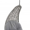 Modway Landscape Hanging Chaise Lounge Outdoor Patio Swing Chair in Light Gray Gray - Closeup Top Angle