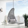 Modway Landscape Hanging Chaise Lounge Outdoor Patio Swing Chair in Light Gray Gray - Lifestyle