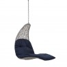 Modway Landscape Hanging Chaise Lounge Outdoor Patio Swing Chair in Light Gray Navy - Front Side Angle