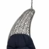 Modway Landscape Hanging Chaise Lounge Outdoor Patio Swing Chair in Light Gray Navy - Closeup Top Angle - Modway Landscape Hanging Chaise Lounge Outdoor Patio Swing Chair in Light Gray Navy - Closeup Top Angle